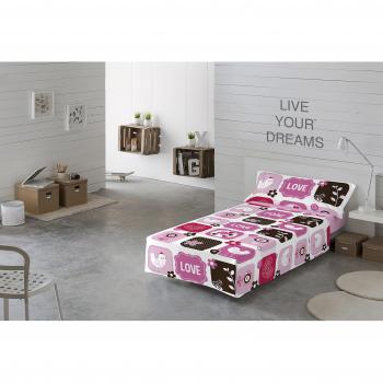 NATURALS Juego De Sábanas COC Rosa/Multicolor Cama 105