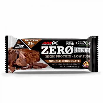 Amix Zero Hero Protein Bar Crema de Cacahuete 15x65g - Barritas proteicas energéticas, sabor crema de cacahuete, presentación de 15 unidades de 65 gramos cada una