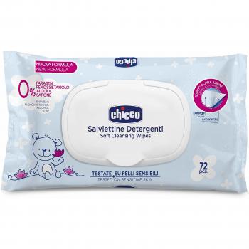 Chicco Cleansing Wipes Blue Baby Gentle Wet Wipes 72 pc