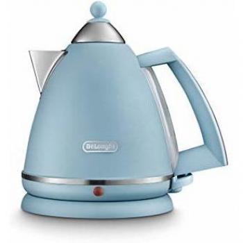 Hervidor de Agua DeLonghi Argento Flora 1,7 Litros - Azul - Acero Inoxidable - Protección Contra Sobrecalentamiento - Filtro Antical