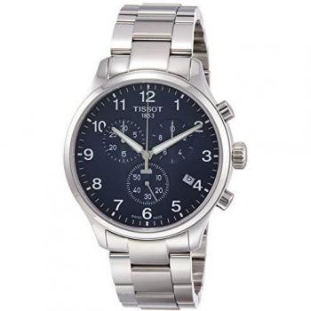 TISSOT Mens Chronograph Quartz Watch with Leather Strap T1166171104701