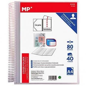 MP - Carpeta Clasificadora con Anillas, 40 Fundas A4 con Portada Personalizable