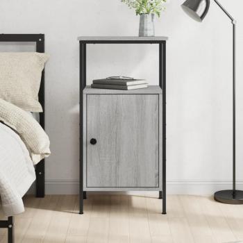 Mesita de noche Sonoma 41x31x80 cm madera multicapa gris
