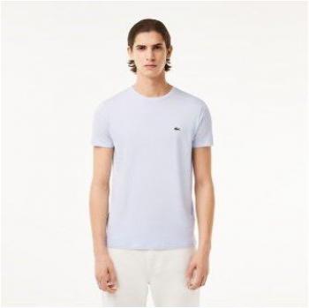 Camiseta Pima azul Lacoste para hombre con cuello redondo de punto Jersey de algodón, manga corta
