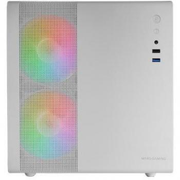 Mars Gaming MC-400 Mini Tower Blanco con Ventana Lateral de Cristal Templado y 3 Ventiladores FRGB