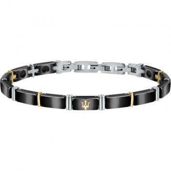 Maserati Jewels Men's Bracelet JM221ATZ03 - Stainless Steel and Black Ceramic, 22cm