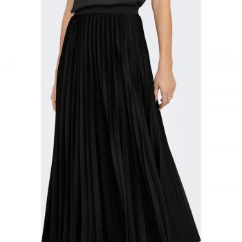 Falda Only Melisa Plisse Negra para Mujer