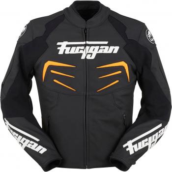 Furygan de piel chaqueta de Moto, hombre, Black Orange, XXXL