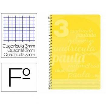 Cuaderno Espiral Liderpapel Folio Pautado con Margen 80 Hojas Amarillo