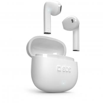 Auriculares TWS One Color Bluetooth In-Ear con Micrófono, Llamadas y Música, Blanco, hasta 3 horas de duración, Carga USB-C