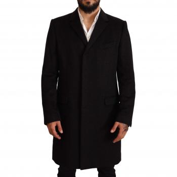 Dolce & Gabbana Gray Long Cashmere Coat Jacket - IT56 | XXL