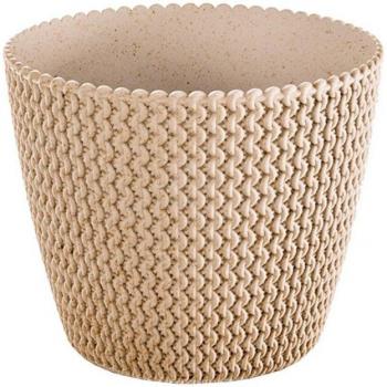 Macetero Color Ocre Sin Depósito Splofy Eco Wood 18.7cm X 18.7cm X 15.8cm - Prosperplast