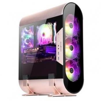 Caja Minitorre Gaming Abkoncore Aluminium AL300M Rose Gold Cristal Templado 3x120mm Sync A