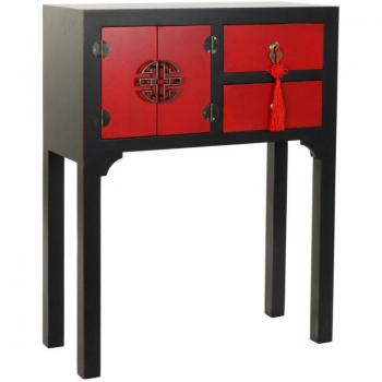 Consola de Abeto MDF 63x27x83 cm Color Rojo FIJALO MB180111