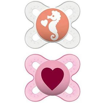Ciuccio MAM Start Nano Silicona 0-2 meses Rosa y Transparente (Pack de 2)
