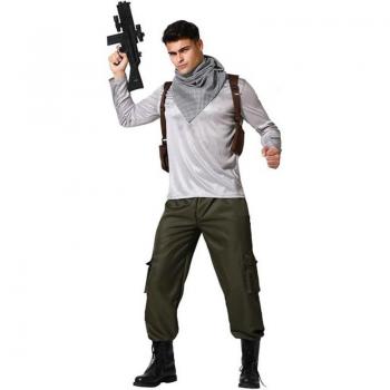 Disfraz de Aventurero de Videojuego para Hombre - Atosa Disfraz Aventurero Guerra, incluye traje completo con detalles en 3D, cinturón ajustable, gorra y accesorios temáticos