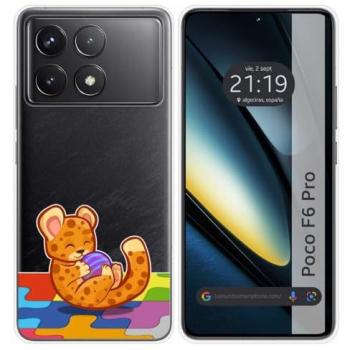 Funda de Silicona Transparente Leopardo para Xiaomi Poco F6 Pro 5G