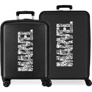 Disney Marvel Heroes Juego de Maletas Rígidas 55 - 70 cm con Capacidad de 119L en Color Negro