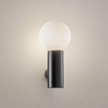 Aplique de baño Mist Cristal, blanco acero opal, negro metalizado 1 bombilla 21cm LEDS-C4