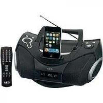 Aeg sr 4337 ip radio cd fm vhf jugador cd cdr cdrw azar repetir repetir todo lcd ac bateria negro