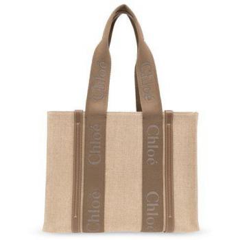 Chloé Women's Woody Medium Tote Bag in Brown | Size UNI | CHC23AS383L1729X