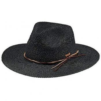 Barts Women's Black Straw Fedora Hat - One Size