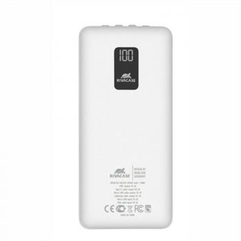 RivaCase® Power Bank, External Battery with Type C Input and Smart Output, White, VA2220