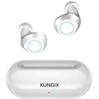 Auriculares Inalambricos Bluetooth v5.0, KUNGIX Auriculares Bluetooth Deportivos In-Ear Mini Twins Auriculares IPX5 Impermeable con Caja de Carga Portátil y Micrófono Integrado