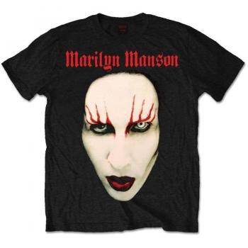 Marilyn Manson Unisex Black T-Shirt with Red Lips - Size S - 100% Cotton