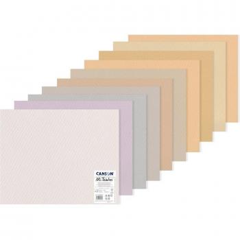 PACK 10 HJ MITEINTES SURTIDOS COLOR 160GRS CANSON, Papel de dibujo CANSON Mi-Teintes, 500 x 650 mm, surtido, Doble cara: Grano atenuado y