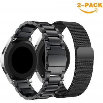 YaYuu Gear S3 Frontier/Classic Banda Pulseras de Repuesto, 22mm Acero Inoxidable Metal Correa de Reloj Pulsera para Samsung Galaxy Watch 46mm/Gear S3 Frontier/S3 Classic Sports Fitness Smart Watch