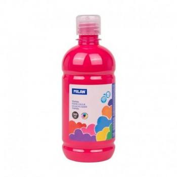 Pack de 6 botellas de tempera Milan - 500ml - tapon dosificador - secado rapido - mezclable - color magenta