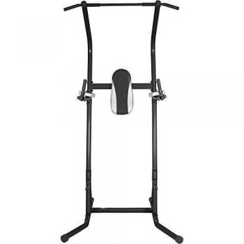 Silla Romana Gorilla Sports Plateado/Negro con estructura robusta, diseño ergonómico, acolchado de alta densidad, ajuste de altura y soporte para ejercicios abdominales y lumbares. Power Tower Pro Gorilla Sports Negro con marco resistente