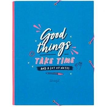 Mr. Wonderful Compartment Folder-Good Things Take Time, Multicolor, Talla Única