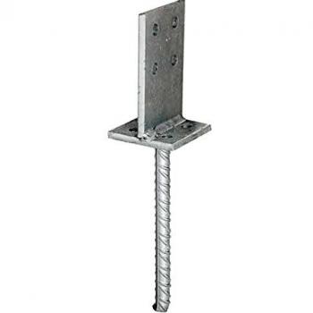 Base para Poste en T 130x200x80x80mm de Acero Galvanizado, para Encastre o Atornillado