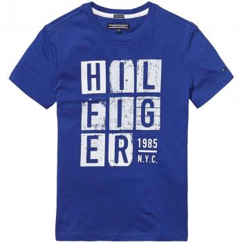 TOMMY HILFIGER KB0KB02918 HILFIGER PRINT BLUE T-SHIRT niño BLUE 1Y