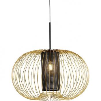 Lámpara colgante MARNIE diseño dorado/negro 60cm, acero, redonda, adecuada para LED, máx. 1 x 60 Watt