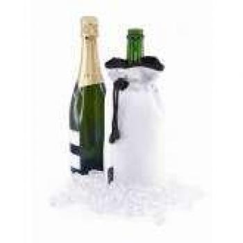 Pulltex champán Cooler Bag, Nailon, Blanco, 18,5 x 12 x 4.2 cm
