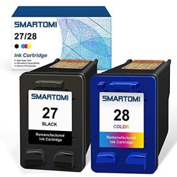 SMARTOMI Remanufacturado 27 28 compatibles con HP 27 28 Cartucho para HP Deskjet 3320 3420 3425 3450 3520 3550 3620 3650 3740 3745 3747 3847 5650 5850 Officejet5605 5610 6110 PSC