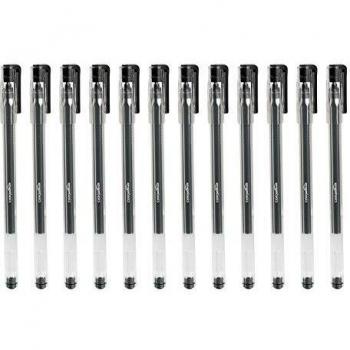 Amazon Basics - Bolígrafos hexagonales de tinta de gel, negro, 12 unidades