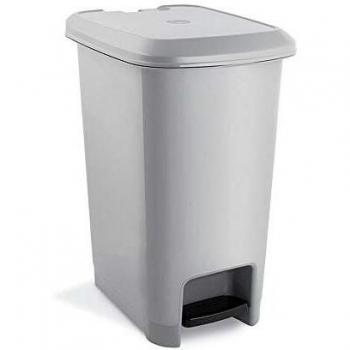 7H SEVEN HOUSE Cubo de Basura Rectangular con Tapa y Pedal Gris 40 litros 7house