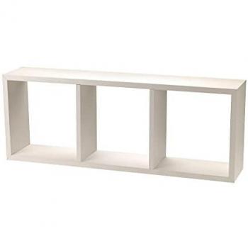 Estantería Cubo 3 Estantes MDF Blanco 30x15x80 cm - Colección King