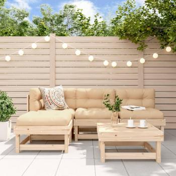 5 Piece Solid Pine Wood Garden Lounge Set