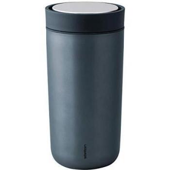 Vaso To Go Click doble pared 0,2l azul metálico/Al. 14cm / Ø 7,2cm/interior de acero inoxidable