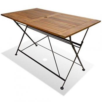 vidaXL Madera de Acacia Mesa de Jardín Plegable de Comedor Exteriores Mueble Patio Aire Libre Terraza Tablero Mesilla Mesita Restaurante Patio Marrón