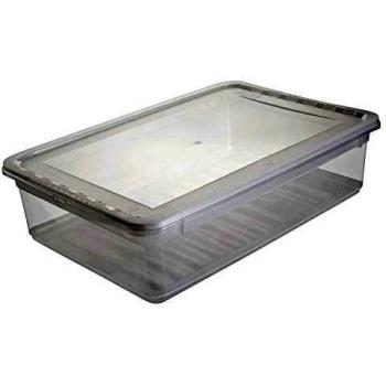 Caja de Almacenamiento Bea, 8 litros, PP, Transparente, con Sistema de Ventilación, 39 x 26,5 x 10 cm