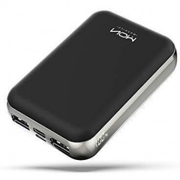 MOXNICE Bateria Externa Movil Power Bank 10000mAh, USB C Powerbank con 2 Salidas USB & Pantalla LCD para Teléfonos Inteligentes y Tabletas