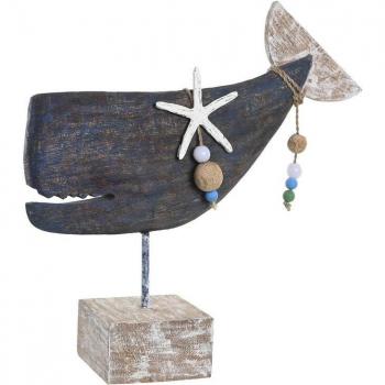 Figura Decorativa DKD Home Decor Azul Resina Madera de mango (37 x 11 x 39 cm)