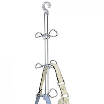 mDesign corbatero - Práctica Percha para pañuelos y Bolsos con 6 Ganchos - Elegante Organizador de Ropa en Color Cromado de Metal