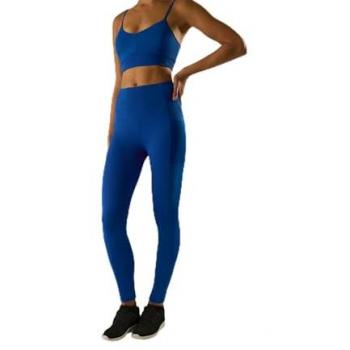 Ysabel Mora - Leggings deportivos efecto vientre plano con bolsillos laterales azules